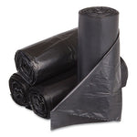 Low-Density Commercial Can Liners, Coreless Interleaved Roll, 30 gal, 0.9 mil, 30" x 36", Black, 25 Bags/Roll, 8 Rolls/Carton