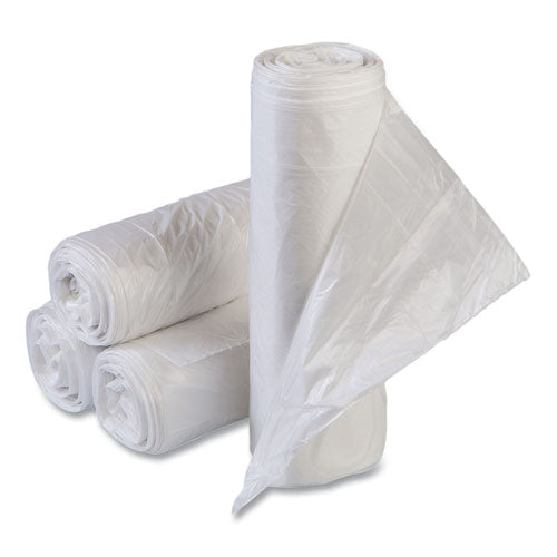 High-Density Commercial Can Liners Value Pack, 33 gal, 10 mic, 33" x 39", Clear, 25 Bags/Roll, 20 Interleaved Rolls/Carton