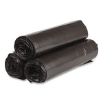 High-Density Commercial Can Liners Value Pack, 45 gal, 19 mic, 40" x 46", Black, 25 Bags/Roll, 6 Interleaved Rolls/Carton