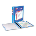 Flexi-View Binder with Round Rings, 3 Rings, 1" Capacity, 11 x 8.5, Blue