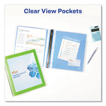 Flexi-View Binder with Round Rings, 3 Rings, 1" Capacity, 11 x 8.5, Blue