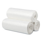 High-Density Commercial Can Liners, 60 gal, 12 mic, 38" x 60", Clear, 25 Bags/Roll, 8 Interleaved Rolls/Carton