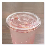 PET Lids, Flat with Straw Slot, Fits 12 oz to 24 oz Cold Cups, Clear, 1,000/Carton