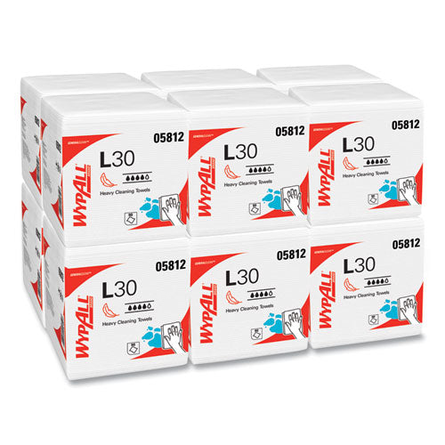 L30 Towels, Quarter Fold, 12.5 x 12, 90/Polypack, 12 Polypacks/Carton