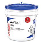 Critical Clean Wipers for Bleach, Disinfectants, Sanitizers WetTask Customizable Wet Wiping System, w/Bucket,140/Roll, 6/CT
