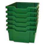 F2 Deep Trays for Gratnells Storage Frames and Trolleys, 1 Section, 3.57 gal, 12.28" x 16.81" x 6.25", Grass Green, 6/Pack