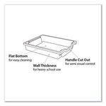 F1 Shallow Trays for Gratnells Storage Frames and Trolleys, 1 Section, 1.85 gal, 12.28" x 16.81" x 3.25", Light Gray, 8/Pack