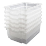 F2 Deep Trays for Gratnells Storage Frames and Trolleys, 1 Section, 3.57 gal, 12.28" x 16.81" x 6.25", Trans Frost, 6/Pack
