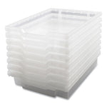 F1 Shallow Trays for Gratnells Storage Frames and Trolleys, 1 Section, 1.85 gal, 12.28" x 16.81" x 3.25", Trans Frost, 8/Pack