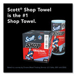 Shop Towels, Standard Roll, 1-Ply, 9.4 x 11, Blue, 55/Roll, 12 Rolls/Carton