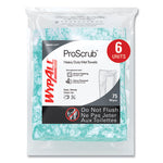 Power Clean ProScrub Pre-Saturated Wipes, 12 x 9.5, Citrus Scent, Green, 75/Pack, 6 Packs/Carton