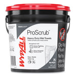 Power Clean ProScrub Pre-Saturated Wipes, 9.5 x 12, Citrus Scent, Green, 75/Bucket, 6 Buckets/Carton