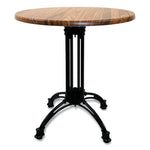 Topalit Tables, Round, 36" dia x 29"h, Teak Top, Black Aluminum Base/Legs