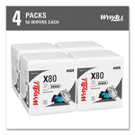 Power Clean X80 Heavy Duty Cloths, 1/4 Fold, 12.5 x 12, White, 50/Box, 4 Boxes/Carton