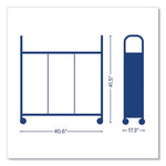 Callero Plus Treble Column Trolley Set 03, Metal, 1 Shelf, 24 F1 Shallow Bins, 40.6" x 17.3" x 41.5", Silver/Royal Blue