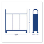 Callero Tilted Tray Trolley Set 01, Metal, 1 Shelf, 9 F2 Deep Bins, 40.6" x 17.3" x 41.5", Silver/Royal Blue