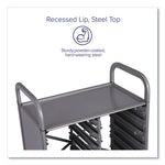 Callero Tilted Tray Trolley Set 01, Metal, 1 Shelf, 9 F2 Deep Bins, 40.6" x 17.3" x 41.5", Silver/Royal Blue