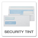 Double Window Redi-Seal Security-Tinted Envelope, #10, Commercial Flap, Redi-Seal Adhesive Closure, 4.13 x 9.5, White, 500/BX