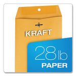 Clasp Envelope, 28 lb Bond Weight Kraft, #63, Square Flap, Clasp/Gummed Closure, 6.5 x 9.5, Brown Kraft, 100/Box