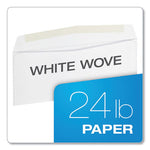 Business Envelope, #10, Commercial Flap, Side Seam, Gummed Closure, 24 lb Bond Weight Paper, 4.13 x 9.5, White, 500/Box