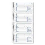 Spiralbound Message Book, Two-Part Carbonless, 5 x 2.75, 4 Forms/Sheet, 400 Forms Total