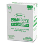 Foam Drink Cups, 16 oz, White, 25/Bag, 20 Bags/Carton