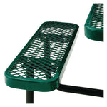 Expanded Steel Picnic Table, Square, 81 x 81 x 29.5, Green Top, Green Base/Legs