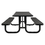 Expanded Steel Picnic Table, Rectangular, 96 x 62 x 29.5, Black Top, Black Base/Legs