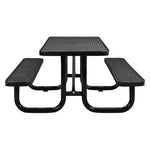 Expanded Steel Picnic Table, Rectangular, 72 x 62 x 29.5, Black Top, Black Base/Legs