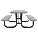 Expanded Steel Picnic Table, Rectangular, 96 x 62 x 29.5, Gray Top, Gray Base/Legs