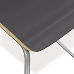 Ruck Laminate Stool, Up to 300 lbs, 30" Seat Height, Charcoal Seat, Charcoal Back, Silver Base