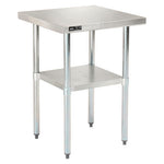 Work Table with Undershelf, Square, 24 x 24 x 35, Silver Top, Silver Base/Legs