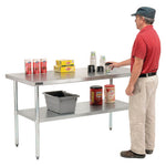 Work Table with Undershelf, Rectangular, 60 x 30 x 35, Silver Top, Silver Base/Legs