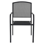 Interion Mesh Cafe Table and Chair Sets, Square, 36 x 36 x 29, Black Top, Black Base/Legs