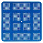 Perforated Steel Picnic Table, Square, 81 x 81 x 29.5, Blue Top, Blue Base/Legs