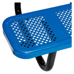 Perforated Steel Picnic Table, Square, 81 x 81 x 29.5, Blue Top, Blue Base/Legs