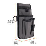 Arsenal 5569 Belt Clip Tool Pouch with Device Holster, 4 Compartments, 5 x 2 x 8.5, Polyester, Gray, Ships in 1-3 Bus Days