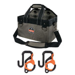 Arsenal 5846 Bucket Truck Tool Bag, Locking Aerial Bucket Hooks, 8 Comp/2 Grommet, 13 x 7.5 x 7.5, Gray,Ships in 1-3 Bus Days