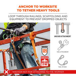 Squids 3177 Anchor Choke Strap for Tool Tethering, 60 lb Max Safe Working Capacity, 28" Long, Orange, Ships in 1-3 Bus Days