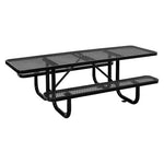 ADA Compliant Expanded Steel Picnic Table, Rectangular, 96 x 60 x 29.5, Black Top and Base