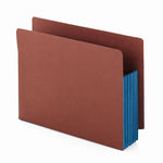 Redrope Drop-Front End Tab File Pockets, Fully Lined 6.5" High Gussets, 5.25" Expansion, Letter Size, Redrope/Blue, 10/Box