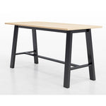 Midtown Bistro Dining Table with Four Navy Kool Barstools, 36 x 72 x 41, Kensington Maple