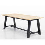 Midtown Dining Table with Four Black Kool Series Chairs, 36 x 72 x 30, Kensington Maple