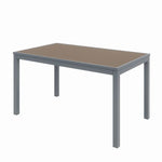 Eveleen Outdoor Patio Table with Six Mocha Powder-Coated Polymer Chairs, 32 x 55 x 29, Mocha