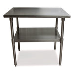 Stainless Steel Flat Top Work Tables, 36w x 30d x 36h, Silver, 2/Pallet