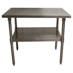 Stainless Steel Flat Top Work Tables, 48w x 30d x 36h, Silver, 2/Pallet