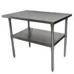 Stainless Steel Flat Top Work Tables, 48w x 24d x 36h, Silver, 2/Pallet