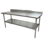 Stainless Steel 5" Riser Top Tables, 72w x 30d x 39.75h, Silver, 2/Pallet