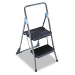 Commercial 2-Step Folding Stool, 300 lb Capacity, 20.5 x 24.75 x 39.5, Gray