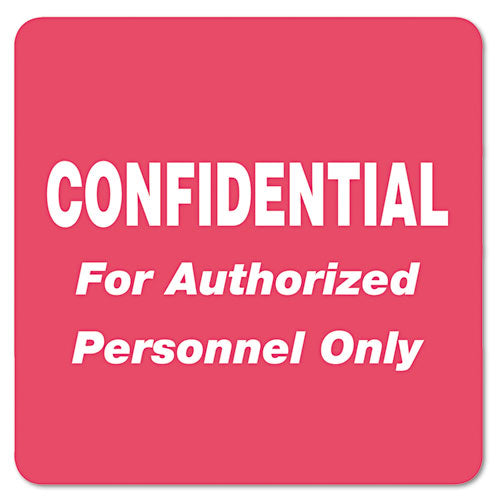 HIPAA Labels, CONFIDENTIAL For Authorized Personnel Only, 2 x 2, Red, 500/Roll